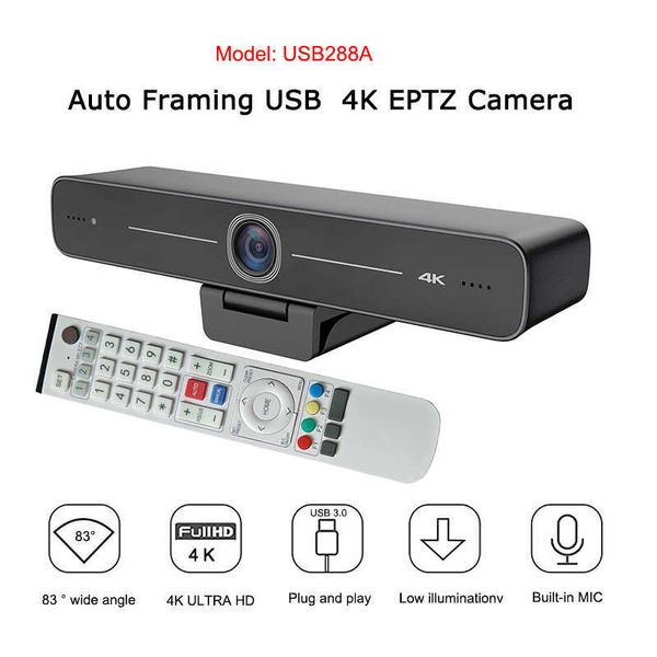 Cámara web con audio y vídeo 4K para sala de conferencias con encuadre automático y mejora facial mediante IA para oficina, negocios, aprendizaje a distancia HKD230825 HKD230828 HKD230828