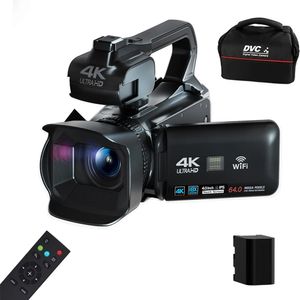 4K videocamera 64MP camcorder voor live stream roteren 40 touchscreen digitale vlogrecorder 18x wifi auto focus webcam 240407