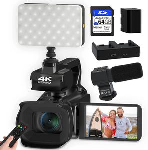 4K Vlog Camcorder 60FPS UHD Digitale Videocamera Voor Live Stream Webcam Invullicht 40 Inch Draaien Touchscreen 18X Zoom 240106