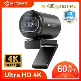 Webcam 4K 1080P 60FPS Caméra Web en streaming Autofocus EMEET S600 Caméra de flux vivant avec micros Couverture de confidentialité pour Tiktok/YouTube 240104