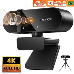 Webcam 4K 1080P Mini caméra 2K Full HD Webcam avec microphone 30fps USB Web Cam pour mise au point automatique PC ordinateur portable caméra de prise de vue vidéo 240104