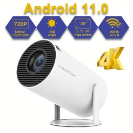 Projecteur 4K Wifi 6, Android 11.0, 200 ANSI, double WIFI, Allwinner H713 BT5.0, 1280x720P, Home cinéma portable pour l'extérieur