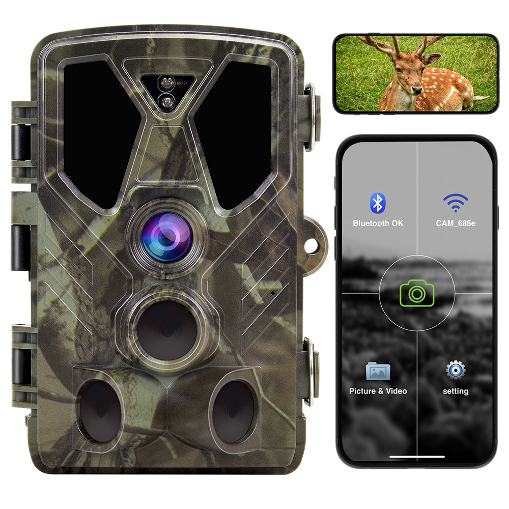 4K WiFi 812Pro Hunting Trail Caméras En outre Enregistreur vidéo étanche à l'extérieur Version de l'application de chasse à la cour de caméra infrarouge HD