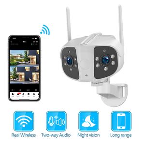 Caméra IP de sécurité WIFI 4K extérieure fixe caméra panoramique grand angle 180 ° Surveillance vidéo étanche caméra double objectif 6MP Mini CCTV