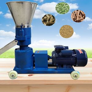 Máquina de pellets de biomasa para piensos de 4kw, máquina de pellets de biomasa de 90 kg/h-150 kg/h, máquina de fabricación de pellets de alimentos para piensos