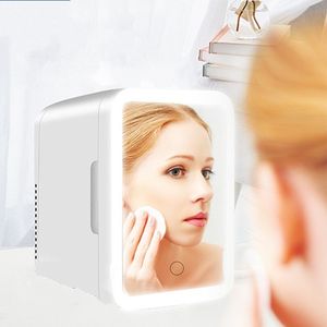 4L Cosmétiques Réfrigérateur Mini Frigde LED Lumière Maquillage Miroir Beauté Réfrigérateurs Soins De La Peau Réfrigérateur Pour La Maison Voiture Voyage Portable