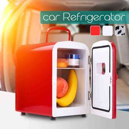 4L Home / Car Utiliser le réfrigérateur DC12V / AC110-220V Ultra Quiet Car Refrigérateurs Freiner refroidissement Boîte de chauffage Réfrigérateur Camping H220510