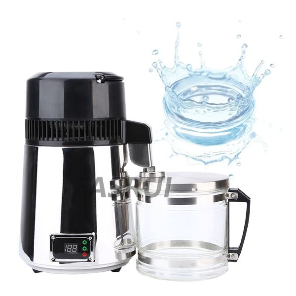 Destilador de agua de 4L, purificador de Alcohol, suavizante, filtro de bebidas, temperatura ajustable, acero inoxidable para oficinas, uso doméstico