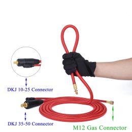 4m / 13ft 7,8m / 25,6ft WP17F 17FV TIG Soudage Torche Tourge Soft Cable Firs M12 * Connecteur de gaz 1 mm DKJ 10-25 35-50 Connecteur d'alimentation