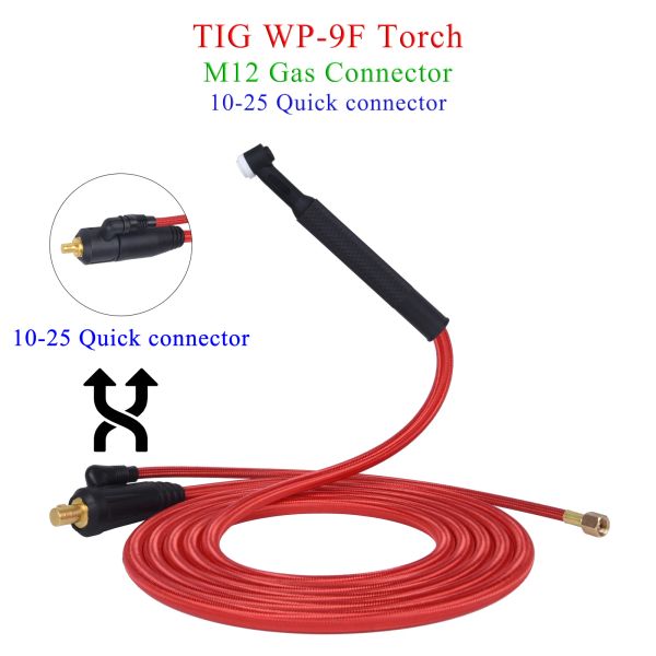 4m/13ft 7.8m/25.6ft WP9F 9FV TIG Torch de soldadura Cable de manguera suave cables M12*1 mm Conector de gas DKJ 10-25 35-50 Conector de alimentación