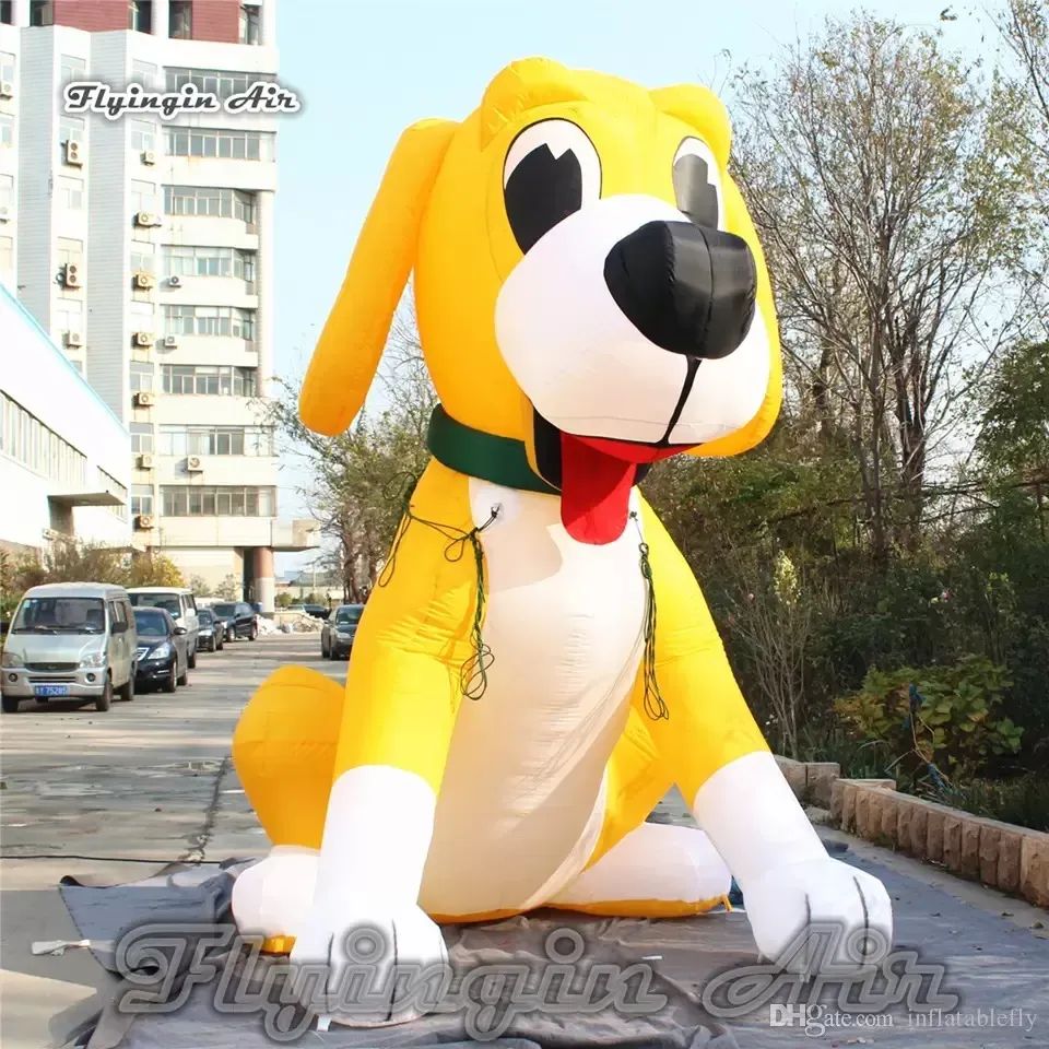 4m（13フィート）カスタマイズされたかわいいインフレータブルバウンサー犬の彫刻4m高さの漫画動物爆発屋外広告ショーのための子犬モデルバルーン