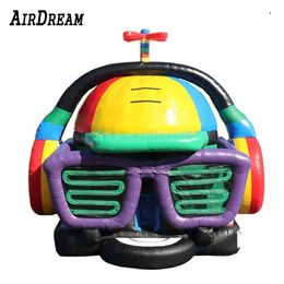 4m 13ft dia Tema de fiesta arco iris colorido disco inflable baile música cúpula castillo hinchable saltando gorila 002