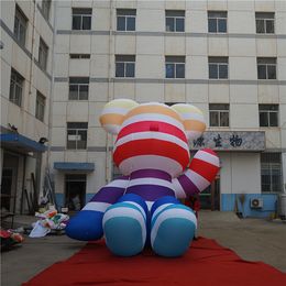 Ours coloré de ballon gonflable géant de 4m 13 pieds de haut avec des mascottes gonflables de LED pour la décoration d'événement de scène de noël