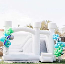 4M/4.5M Bruiloft Wit Opblaasbaar Springkasteel Bounce Huis Met Glijbaan Module Volwassenen Mariage Bounce Combo Springen Trampoline Voor Party Event