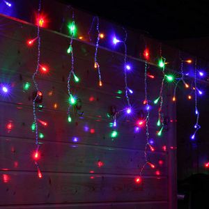 4m 40LEDs Fairy Ijspegel Verlichting String Kerst Bruiloft Outdoor Waterdichte LED USB Gordijn Licht Etalage Props Y0720