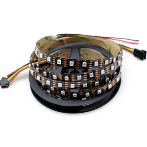 5M 60LEDS / M APA107 LED Strip RGB 5050 SMD Flexibele Pixel Tape Neon Kerst Backlight TV Light 5 V Addressable Black PCB Niet-Waterdichte IP20