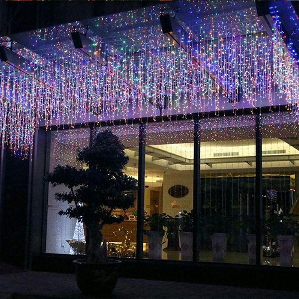 Rideau lumineux à 96 LED en forme de glaçon, 4M, guirlande lumineuse féerique, lampe de décoration pour chambre, magasin, noël, décoration de vacances en plein air