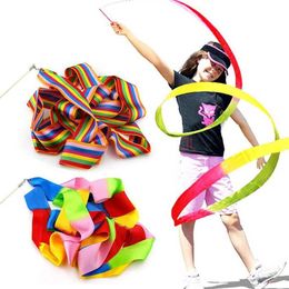 4m ruban de gymnastique artistique avec une tige colorée d'enfants de danse de danse de ruban extérieur toys toys performance accessoires enfants cadeaux tmz 240514