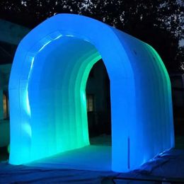 4m aangepaste tent prachtige outdoor promotional led licht opblaasbare tunneltent tunnel tent lucht sport inzending voor bruiloftsfeestevenement ingang met ventilator
