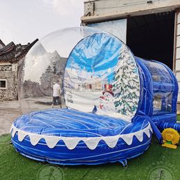4m di tunnel 2023 Kerstactiviteiten Reuze opblaasbare sneeuwbol met tunnel opblaasbare ballon X mas decoratie