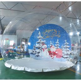 4m dia + 1,5 m Activités de plein air du tunnel 2024 Photo prenant une tente à bulles gonflables claires, un globe de neige gonflable de Noël avec une bulle de tunnel