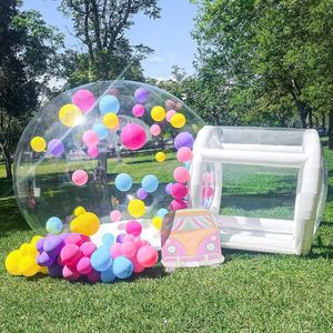 4m dia + 1,5 m tunnel groothandel Commerciële Ballon Helder Opblaasbaar Bounce Bubble House opblaasballons Transparante tent Bubble Tent voor feest Renta gratis schip