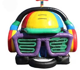 4m Dia Tema de fiesta de alta calidad Rainbow Colorida Inflable Disco Dancing Music Dome Castillo Bouncy Jumping Bouncer 0013