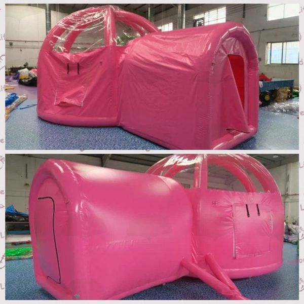 4 m de diamètre + 1,5 m de tunnel personnalisé couleur chambre gonflable igloo dôme maison rose coloré drôle fête bulle hôtel avec structures hermétiques pour l'extérieur