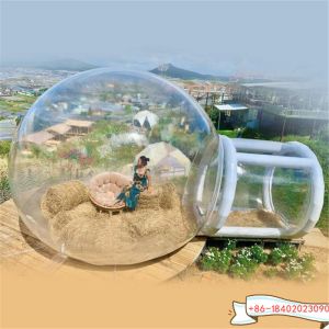 4 m de diamètre + 1,5 m de tunnel pour enfants ballons de fête de fête amusante géante claire gonflable cristal igloo dôme tente de bulle