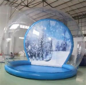 Dôme de 4m + Tunnel de 1.5m, tente à bulles personnalisée, boule à neige gonflable, grande boule à neige de noël, cabine Photo de noël, maison en dôme