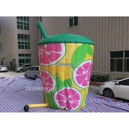 4m Green Inflable Cup Booth Inflable Lemon Booth Inflable Lemonade Stand con manos para publicidad