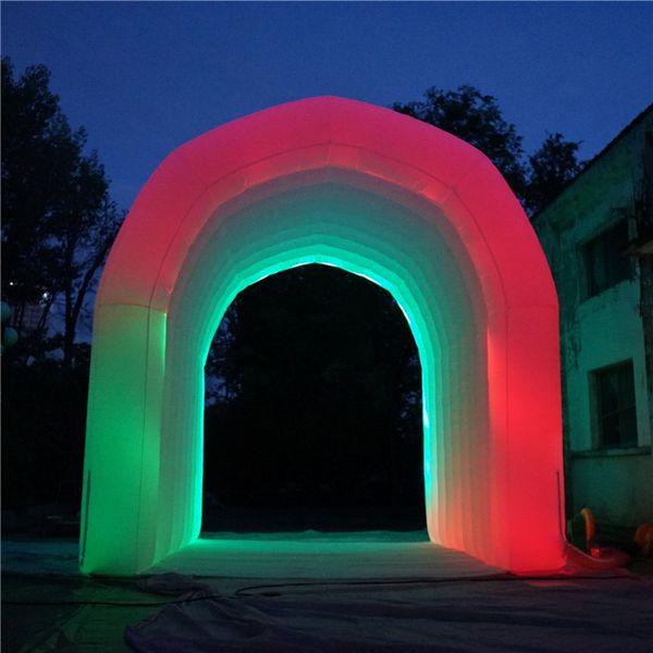 Tunnel gonflable géant de matériel ignifuge de longueur de 4m LED avec la lumière de LED pour la décoration extérieure d'étape de boîte de nuit de concert de partie de 2018