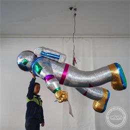 4 m Lengte Laser Opblaasbare Astronauta Zilver Opblaasbare Astronaut Met blower Voor Nachtclub of Muziekfeest Decoration318M