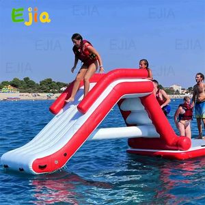 4m PVC Duurzame volwassen kinderen jacht mini opblaasbare waterval glijbaan Mini opblaasbaar zwembad waterschuif voor supplank of platform 240403