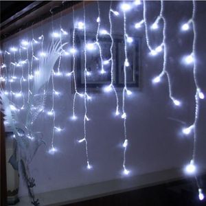 4M x 0,75M 144 LED's Vakantie Kerst Tuin Gordijn Ijspegel String Led Verlichting Decoratie 8 Flitsmodi Waterdicht AC 110v-220V2543
