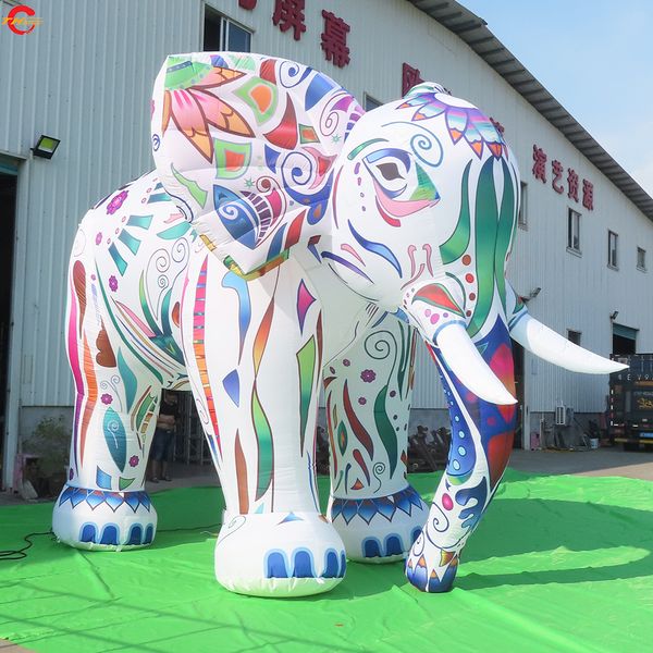 4mH 13ftH con soplador Envío gratis Actividades al aire libre Publicidad Hermosa iluminación Elefante inflable Modelo Decorativo Mascota de dibujos animados Juguete para la venta
