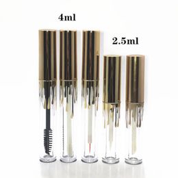 4ML 2.5ML Lipcare Emballage Bouchon d'or Goutte d'eau ondulée Bouteilles de glaçage doré Tube de couleur des lèvres Croissance des cils Eyeliner liquide Faux cils Bouteille vide LK397