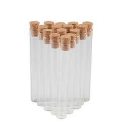 Petits bocaux de flacons de tube à essai en verre de 4 ml avec bouchon en liège Bouteilles de bocaux de maçon transparents en verre vides 100pcs 318G