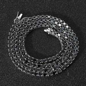 4mm 18-24 pouces 18K jaune blanc plaqué or Bling noir CZ chaîne de tennis collier liens bracelet bijoux de mode pour hommes femmes joli cadeau