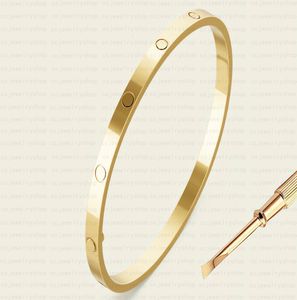 4MM 18K Vergulde Hoge kwaliteit Bangle Klassieke Modeliefhebber Armband voor Vrouwen Meisje Bruiloft Moeder Dag Sieraden Vrouwen geschenken