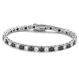 4mm 5mm 6.5mm 16/17/18/19/20/21/22cm Geslaagd Test 925 Zilver Mix Kleuren Helder Zwart Moissanite Armband voor Mannen Vrouwen Leuk Cadeau