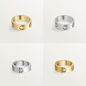 Anillo de diseño de 4mm, 5mm y 6mm, anillos de amor de acero y titanio para hombres y mujeres, anillos de compromiso de boda de moissanita con tornillo famoso para mujer, chapado en oro y plata zb010