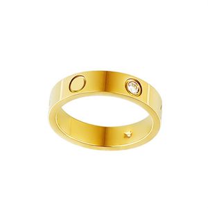 4 mm 5 mm 6 mm Love Ring Designer Fashion Diamond Rose Gold Sier Plate Titanium Steel Classic Couple Salons pour femmes Bijoux pour hommes Haute qualité avec boîte
