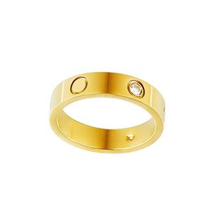 4MM 5MM 6MM Amour Bague Designer De Mode De Luxe Diamant Or Rose 18K Argent Plaque Titane Acier Classique Couple Anneaux pour Femmes Hommes Bijoux De Haute Qualité Fête De Mariage