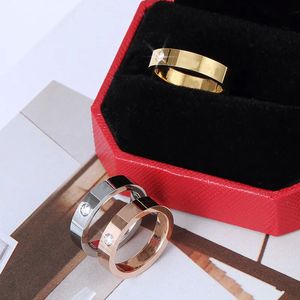 Bague d'amour en titane et acier pour hommes et femmes, bijoux en or rose pour amoureux, bagues de couple, cadeau Q5, 4mm 5mm 6mm