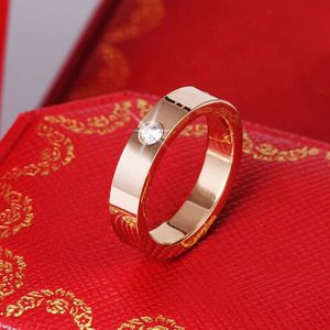 4mm 5mm 6mm titanium staal zilveren liefde ring mannen en vrouwen rose gouden sieraden voor liefhebbers paar ringen giftQ3