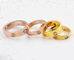 4mm 5mm CT001 Titanium Staal Zilver Liefde Ring Mannen en Vrouwen Rose Gouden Ringen voor Liefhebbers Paar Ring voor Gift8745559