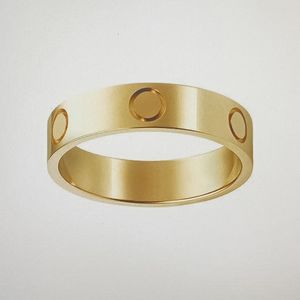 Anillo de amor de plata de acero de titanio de 4 mm y 5 mm para hombres y mujeres, joyería de oro rosa para anillos de pareja, tamaño de regalo 5-11