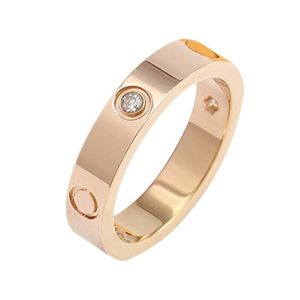 liefde schroefring heren ringen klassieke luxe designer ring vrouwen titanium staal vergulde sieraden gouden zilveren roos vervagen nooit 4 5 6mm