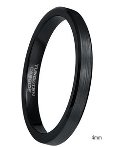 4mm 6mm 8mm Anello in cardide di tungsteno nero da uomo con bordi lucidi alti Wedding Band Anelli di fidanzamento per le donne Gioielli maschili Comfort Fit6953179